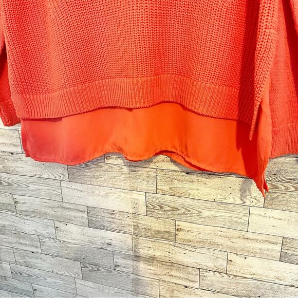 CROFT & BARROW Melon-Pink Pullover Sweater With Hem Detail, XXL - Picture 7 of 10